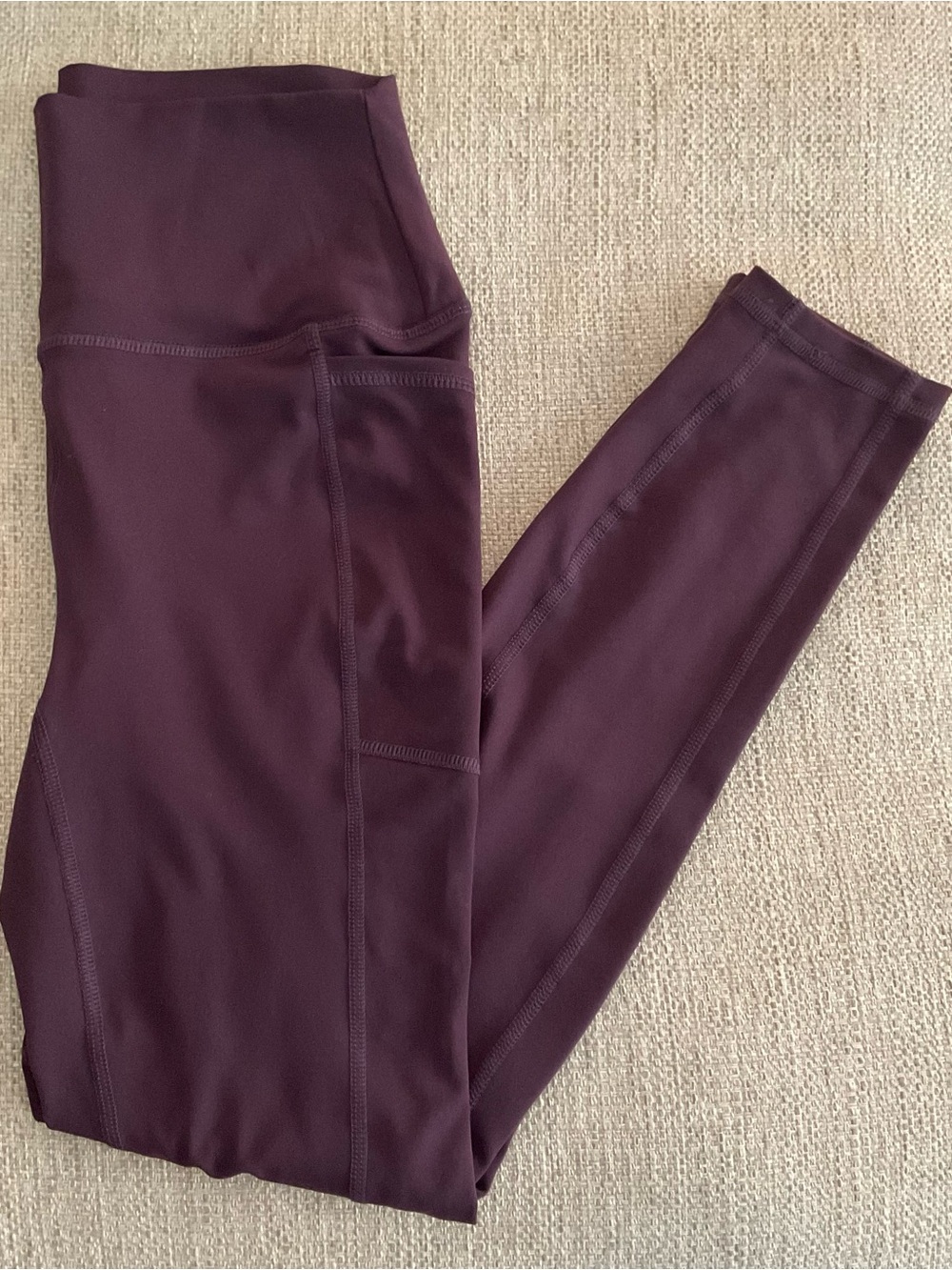 RBX Deep Burgundy active women’s full length high waist Legging with pockets. - Picture 3 of 9